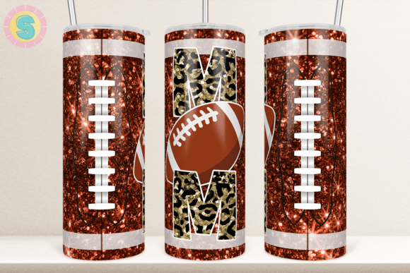 20Oz Football Mom Leopard Tumbler Wrap