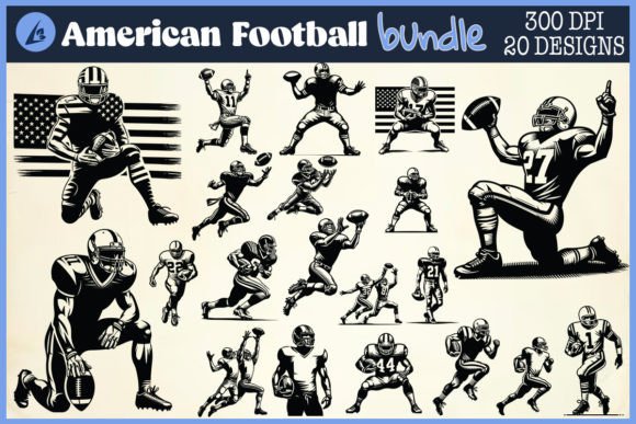 American Football Player SVG Bundle for Crafts & Graphics