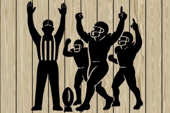 American Football Scene Silhouette SVG: Graphics for Crafts & Content