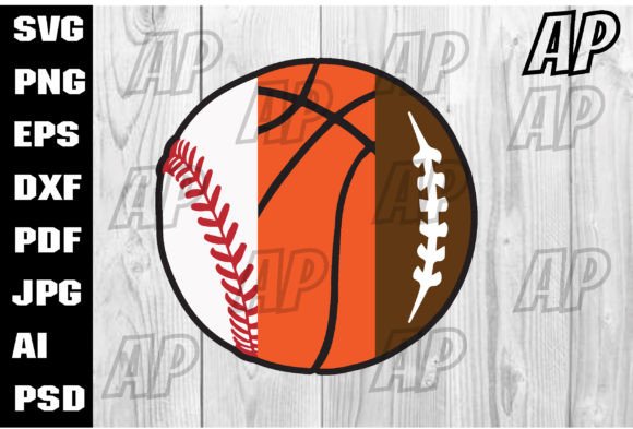 Baseball Basketball Football SVG Graphics for Crafts