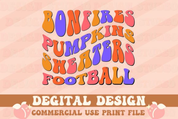 Bonfires Pumpkins Sweaters Football Graphics for Crafts