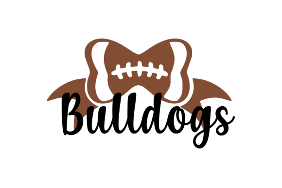 Bulldogs Football Bow Graphic: Crafts & Graphics for Editorial Impact