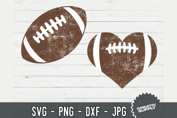 Distressed Football SVG Graphics for Crafts