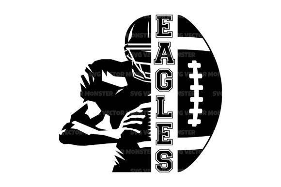 Eagles Football Player Half Monogram SVG: Graphics for Crafts-Driven Branding