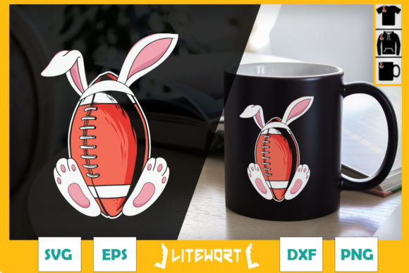 Football Bunny Ears Funny Easter Graphics for Crafts