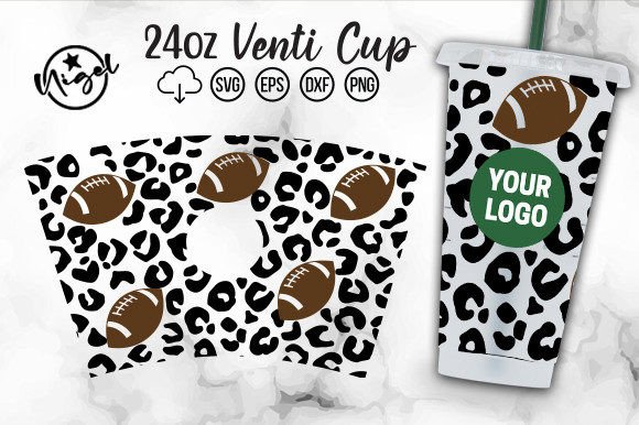 Football Cold Cup Wrap SVG Cut Files: Graphics for Crafts