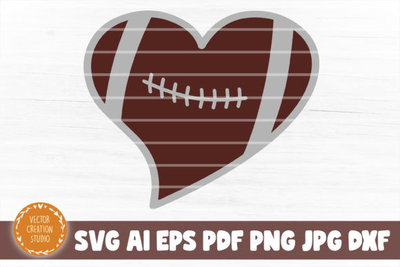 Football Heart SVG Clip Art: Graphics for Crafts & Branding