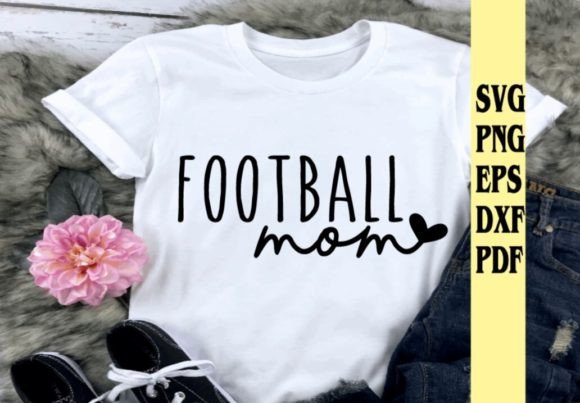 Football Mom with Heart Accent Graphics for Crafts