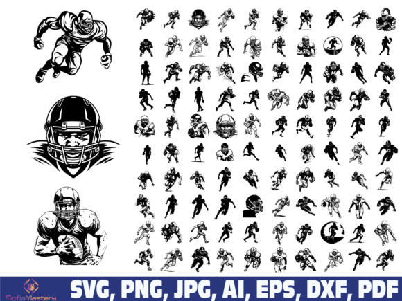 Football Player SVG Graphics for Crafts