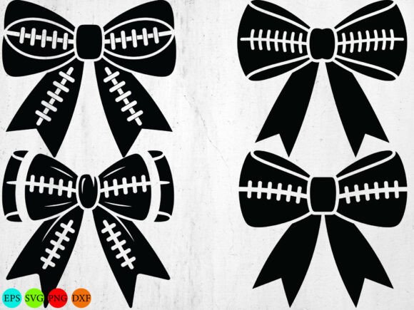 Football Ribbon Coquette Bow SVG Bundle: Graphics for Crafts