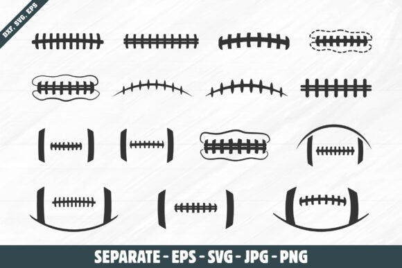 Football & Rugby Laces SVG Graphics for Crafts