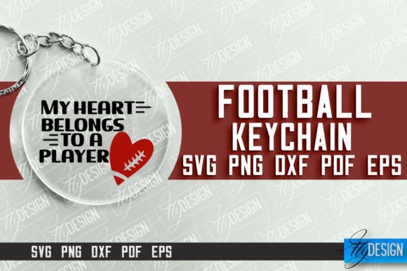 Football SVG Design Round Keychain SVG for Crafts & Graphics