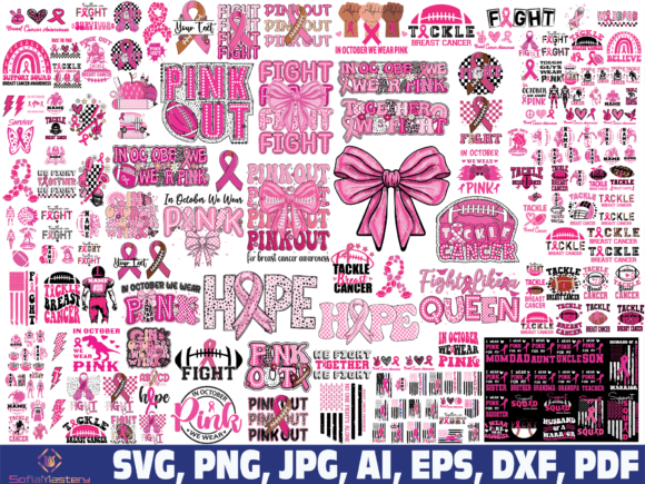Football Tackle Breast Cancer Pink Out Graphics & Crafts