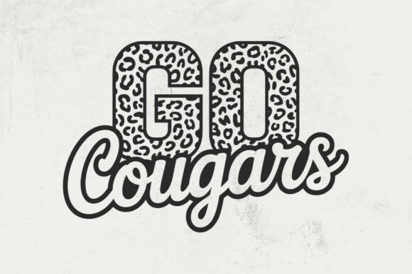 Go Cougars Leopard & Football Graphics for Crafts