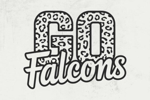 Go Falcons Leopard & Football Graphics