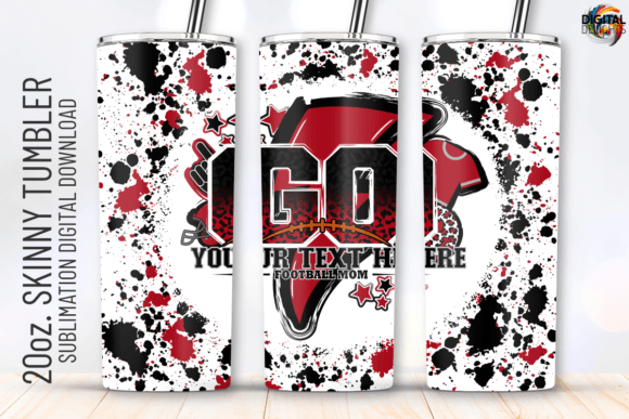 Go Football Red Black Tumbler Wrap