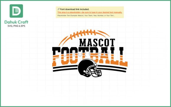 Mascot Football SVG PNG and EPS for Crafts & Graphics