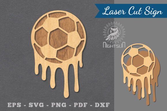 Melted Football Laser Cut Decoration: Wall Decor & Laser Cutting