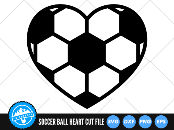 Soccer Ball Heart SVG Graphics for Crafts